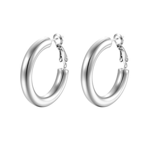 Fashion Round Stainless Steel Plating Earrings