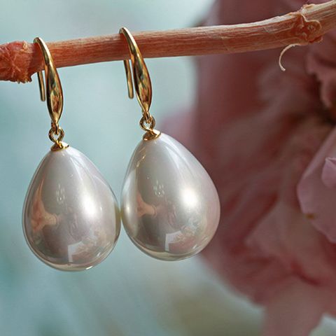 Fashion Water Droplets Pearl Drop Earrings 1 Pair