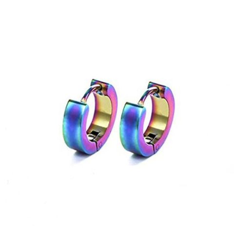 1 Pair Simple Style Circle Plating Titanium Steel Earrings