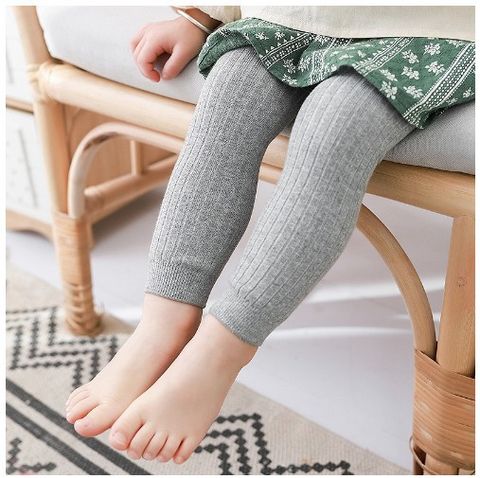 Elegant Solid Color Jacquard Cotton Pants & Leggings