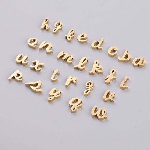 1 Piece Stainless Steel 18K Gold Plated Rose Gold Plated Letter Polished Pendant