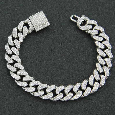 Hip-hop Geometric Alloy Diamond Men's Bracelets