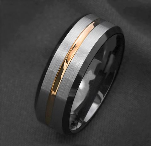 Fashion Color Block Stainless Steel Plating Rings 1 Piece