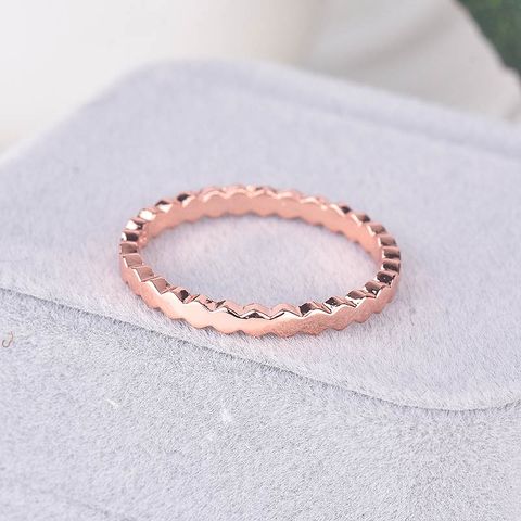 Fashion Hexagon Copper Inlay Gem Rings 1 Piece