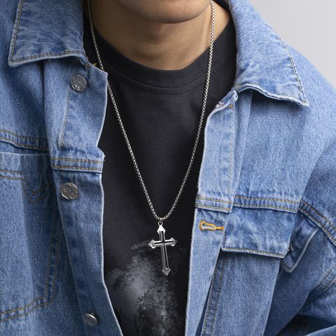 Hip-hop Cross Alloy Men's Pendant Necklace 1 Piece