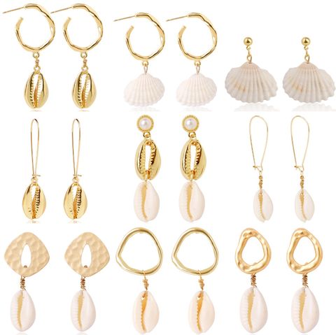 Fashion Shell Shell Inlaid Shell Artificial Pearls Women's Earrings 1 Pair