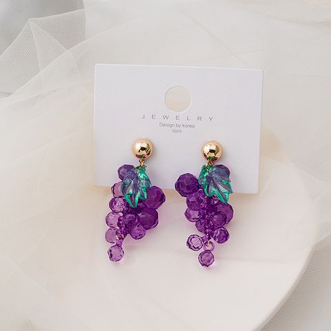 Fashion Sweet Fruit Grape Arylic Acrylic Women's Earrings