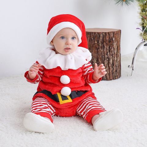Christmas Retro Stripe Cotton Baby Rompers