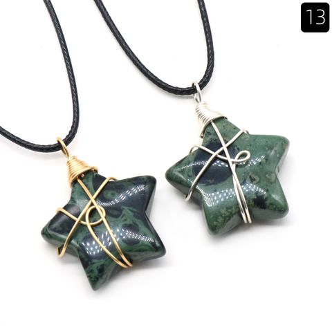 Retro Pentagram Natural Stone Jewelry Accessories 1 Piece