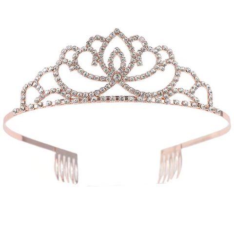 Fashion Crown Alloy Plating Inlay Rhinestones Crown 1 Piece