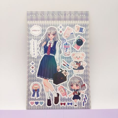 Original Korean Style Hand Account Cartoon Goo Card Stickers Wholesale Ins Cartoon Characters Cute Laser Goo Card Small Stickers