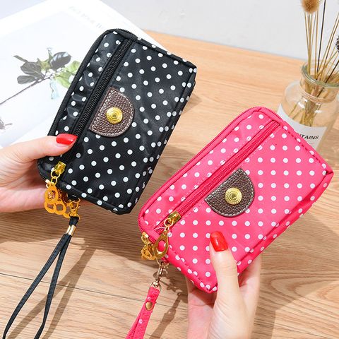 Women's Solid Color Silk Magnetic Buckle Coin Purses