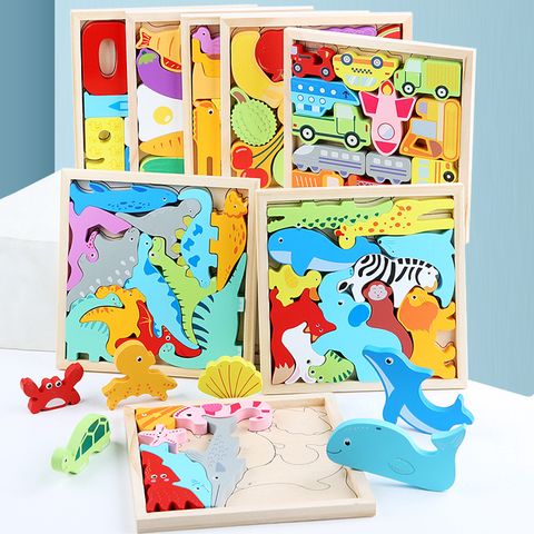 Cartoon Animal Wooden Educational Toys 3d Puzzle Model Puzzle