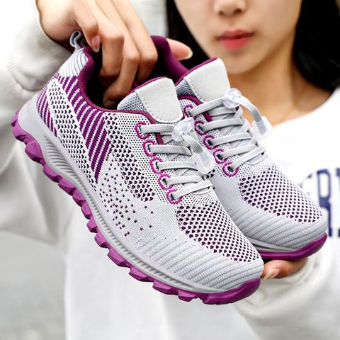 Unisex Sports Color Block Round Toe Sports Shoes
