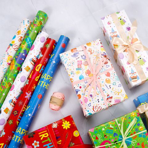 Birthday Cute Cartoon Coated Paper Birthday Gift Wrapping Supplies
