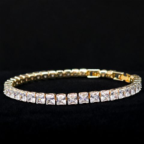Luxurious Geometric Copper Plating Zircon Women's Bracelets Earrings Necklace