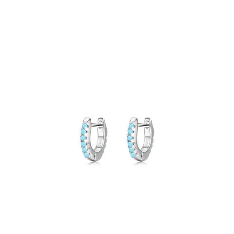 1 Pair Simple Style Round Silver Plating Inlay Zircon Earrings