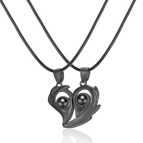 Elegant Streetwear Heart Shape Alloy Plating Valentine's Day Couple Pendant Necklace