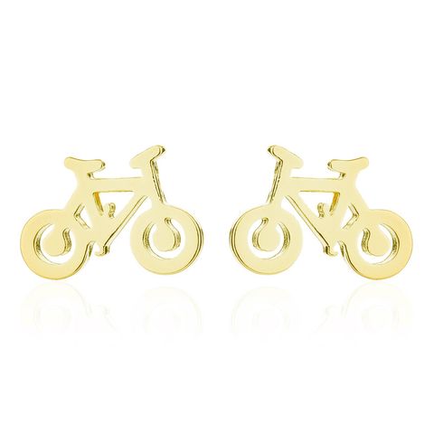 1 Pair Fashion Bicycle Plating Stainless Steel Ear Studs