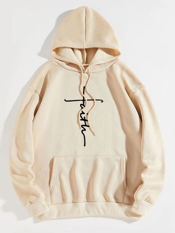 Femmes Sweat À Capuche Manche Longue Hoodies Et Pulls Molletonnés Impression Poche Décontractée Lettre