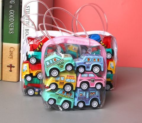 Mini Car Engineering Car Cartoon Inertia Children's Toys 1 Bag 6 Pieces