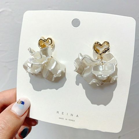 Simple Style Flower Arylic Women's Drop Earrings 1 Pair