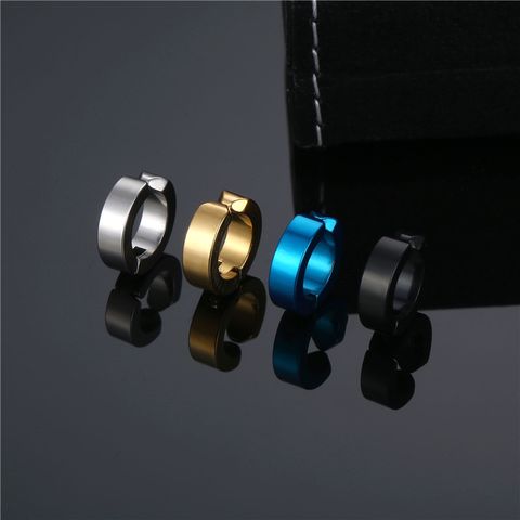 Simple Style Round Titanium Steel Plating Ear Clips 1 Piece