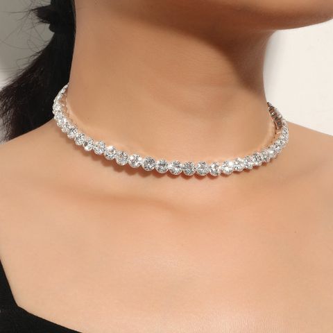 Women's Fashion Round Beads Diamond Necklace