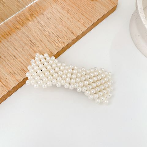 Fashion Heart Shape Imitation Pearl Handmade Hair Clip 1 Piece