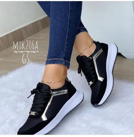 Women's Sports Color Block Round Toe Sports Shoes