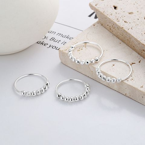 Fashion Geometric Sterling Silver Patchwork Plating Rings 1 Piece