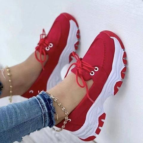 Women's Fashion Solid Color Round Toe Casual Shoes