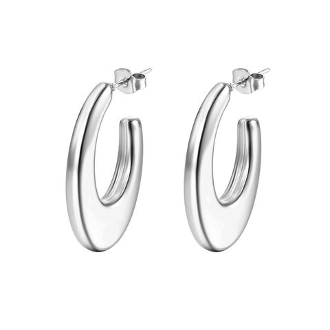 Simple Style U Shape Stainless Steel Plating Earrings
