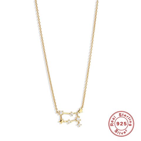 Fashion Constellation Silver Plating Inlay Zircon Necklace 1 Piece