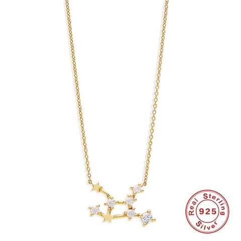 Fashion Constellation Sterling Silver Inlay Zircon Pendant Necklace 1 Piece