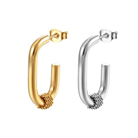 Fashion Geometric Stainless Steel Plating Drop Earrings 1 Pair