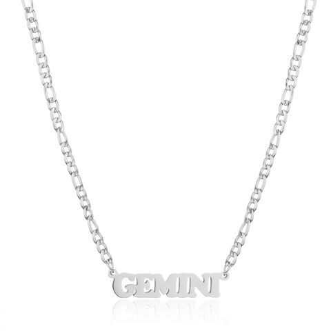 Simple Style Letter Stainless Steel Gold Plated Necklace