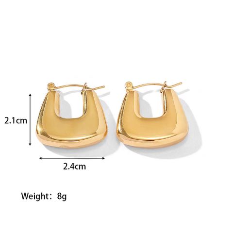 1 Pair Fashion Solid Color Plating Stainless Steel Gold Plated Earrings