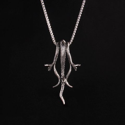 Wholesale Jewelry Fashion Snake 201 Stainless Steel Zinc Alloy Pendant Necklace