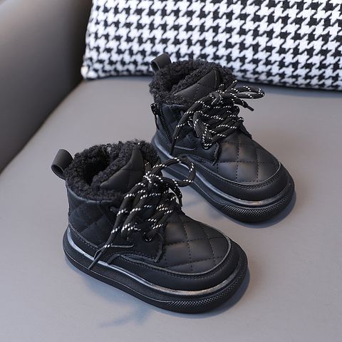 Kid's Fashion Solid Color Round Toe Snow Boots