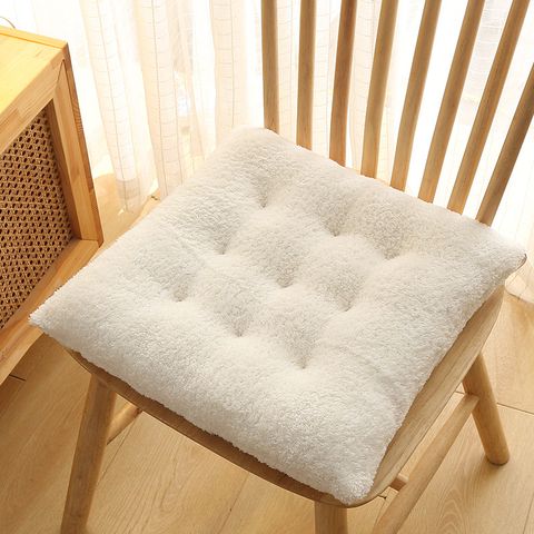Fashion Solid Color Plush Seat Cushion