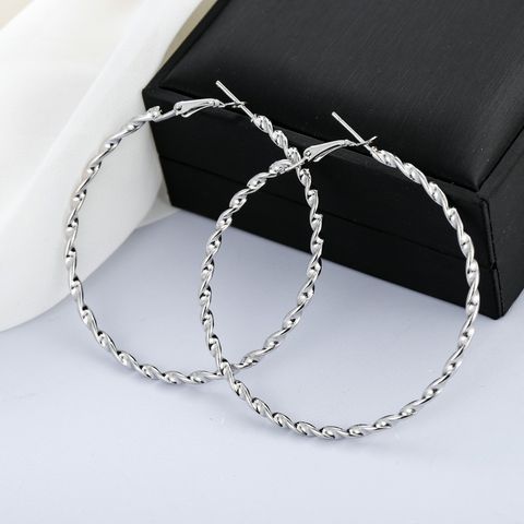 Fashion Solid Color Alloy Plating Women's Hoop Earrings 1 Pair