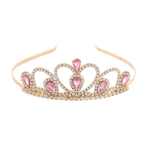 Mode Couronne Alliage Incruster Strass Couronne 1 Pièce