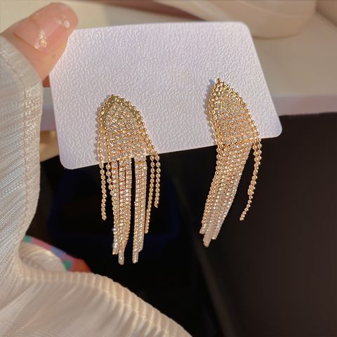 Fashion Geometric Alloy Inlay Rhinestones Women's Drop Earrings 1 Pair