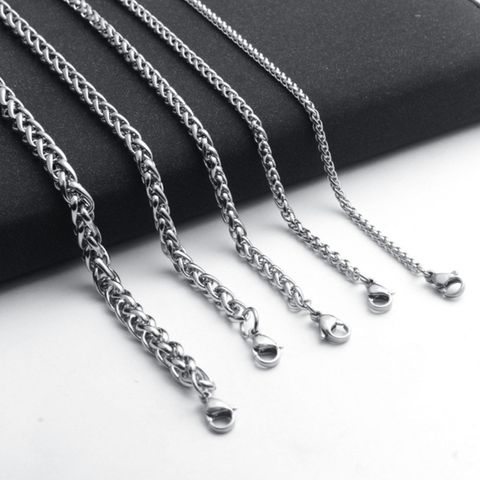 Streetwear Solid Color Stainless Steel Unisex Necklace 1 Piece