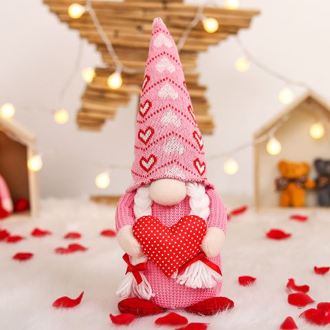 Valentine's Day Cute Cartoon Pp Faux Fur Knit Wedding Date Ornaments