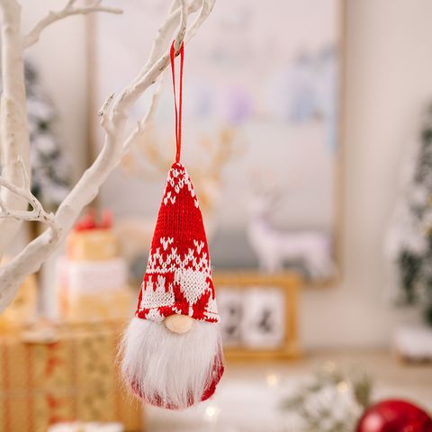 Navidad Moda Gorro Navideño Muñeca Tela Acrílico Fiesta Adornos Colgantes 1 Pieza