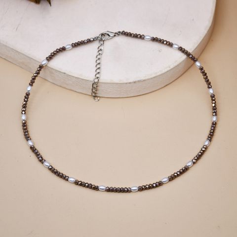 1 Piece Ethnic Style Pearl Artificial Crystal Alloy Beaded Women's Necklace