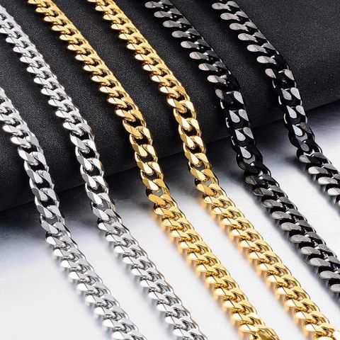 Retro Geometric Stainless Steel Chain Men's Necklace