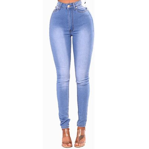 Women's Daily Fashion Gradient Color Full Length Washed Jeans